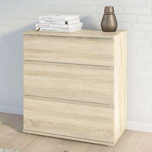 Naira Wooden Chest Of Drawers In Oak With 3 Drawers - UK