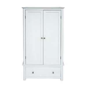 Newham Glass Top Wardrobe In White With 2 Doors And 1 Drawer