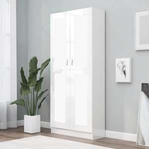 Nancia High Gloss Wardrobe With 2 Doors In White