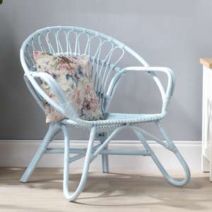 Nanding Rattan Accent Armchair In Blue
