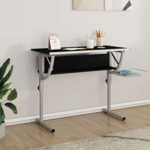 Nantwich Wooden Laptop Desk Adjustable In Black And Grey - UK