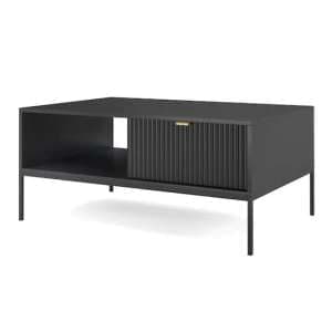Napa Wooden Coffee Table With 1 Drawer In Matt Black - UK