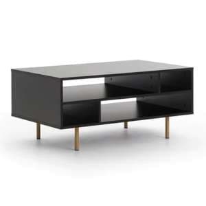 Naples Wooden Coffee Table In Black - UK