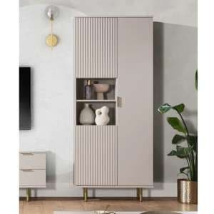 Naples Wooden Display Cabinet With 2 Doors In Cashmere - UK