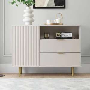 Naples Wooden Sideboard With 1 Doors 2 Drawers In Cashmere - UK
