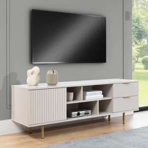 Naples Wooden TV Stand With 1 Door 2 Drawers In Cashmere - UK