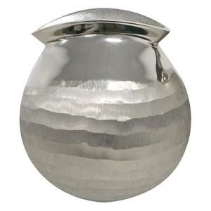 Narrow Aluminium Large Decorative Vase In Polished Silver