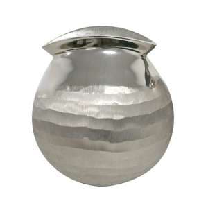 Narrow Aluminium Small Decorative Vase In Polished Silver