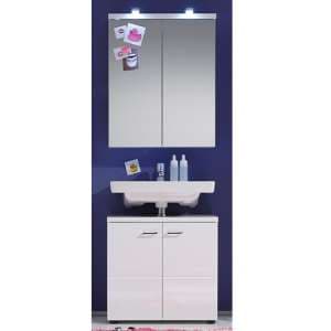 Narto LED Bathroom Furniture Set 1 In White High Gloss