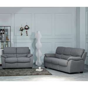 Narva Fixed Fabric 3+2 Sofa Set In Grey - UK