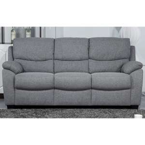 Narva Fixed Fabric 3 Seater Sofa In Grey - UK