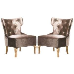 Narvel Beige Velvet Dining Chairs With Natural Legs In Pair