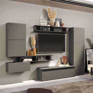 Narvel Wooden Entertainment Unit In Ardesia And Piombo - UK