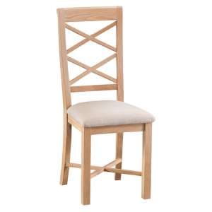 Nassau Wooden Double Cross Back Dining Chair In Natural Oak