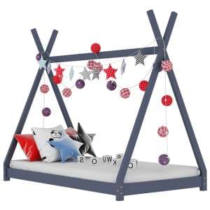 Natara Wooden Tent Style Kids Single Bed In Grey
