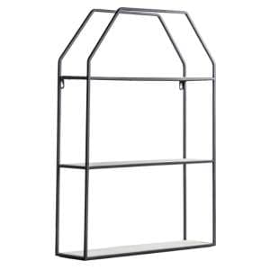 Nathen Wooden Open Shelving Unit With Metal Frame In Black