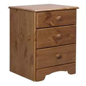 Naxos Wooden Bedside Cabinet 3 Drawers In Cherry - UK
