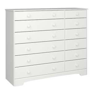 Naxos Wooden Chest Of 12 Drawers In White - UK