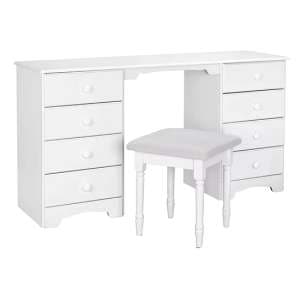 Naxos Wooden Dressing Table And Stool In White