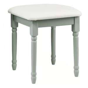 Naxos Wooden Stool In Elephant Grey With Fabric Seat