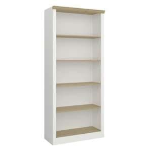 Nebula Wooden Bookcase With 4 Shelves In White And Pine - UK