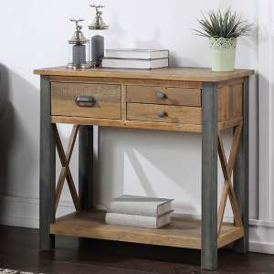 Nebura Small Wooden Console Table In Reclaimed Wood - UK