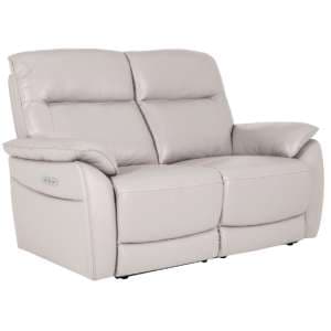 Neci Leather Electric Recliner 2 Seater Sofa In Cashmere - UK