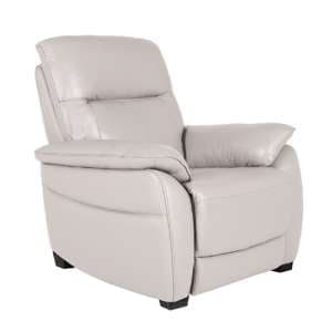 Neci Leather Fixed Armchair In Cashmere