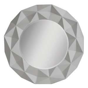 Necro Round High Gloss Wall Bedroom Mirror In Grey Frame - UK