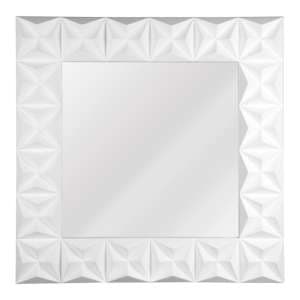 Necro Square High Gloss Wall Bedroom Mirror In White Frame - UK