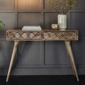 Neenah Mango Wood Console Table With 2 Drawers In Burnt Wax - UK