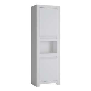 Neka Wooden 2 Doors Display Cabinet In Alpine White - UK