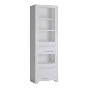 Neka Wooden 2 Drawers Bookcase In Alpine White