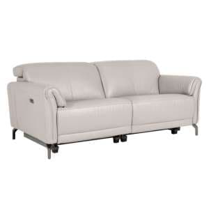Nellie Leather Electric Recliner 3 Seater Sofa In Cashmere