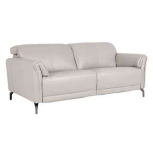 Nellie Leather Fixed 3 Seater Sofa In Cashmere