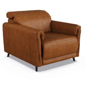 Nellie Leather Fixed Armchair In Tan
