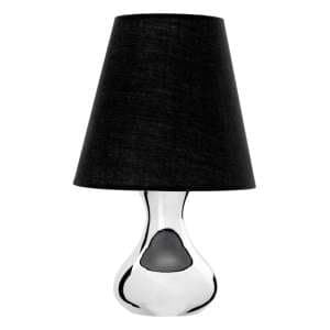 Nellstrom Black Fabric Shade Table Lamp With Chrome Metal Base