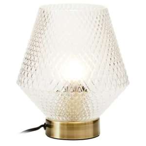 Nelson Clear Glass Shade Table Lamp With Gold Metal Base