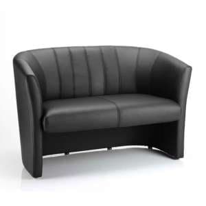 Neo Leather Twin Tub Chair In Black