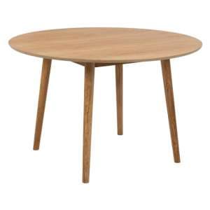 Nephi Round Wooden Dining Table In Oak