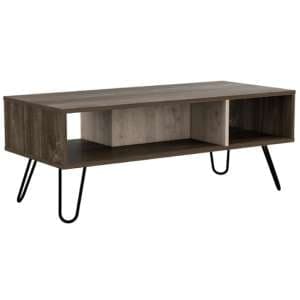 Newcastle Wooden Coffee Table In Smoked Bleached Oak - UK