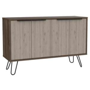 Newcastle Wooden Sideboard In Smoked Bleached Oak With 4 Doors - UK