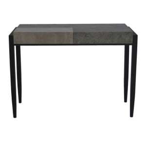 Nevis Console Table In Light And Dark Concrete With Metal Legs - UK