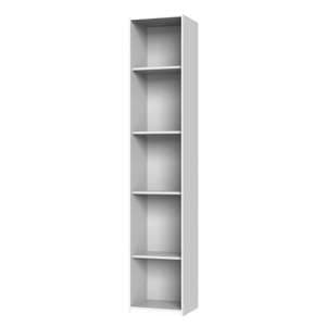New York Tall Wooden Shelving Unit In White