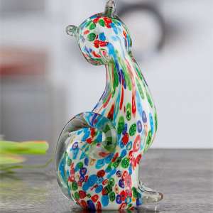 Newark Glass Cat Candy Sculpture In Multicolour - UK