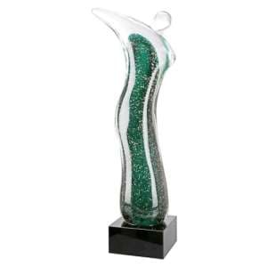 Newark Glass Debbi Sculpture In Green And Black - UK