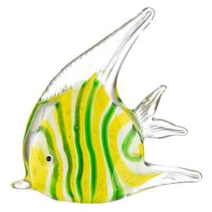 Newark Glass Fish Sculpture In Yellow And Green - UK