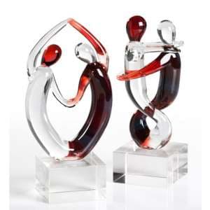 Newark Glass Samba Sculpture In Clear And Red - UK