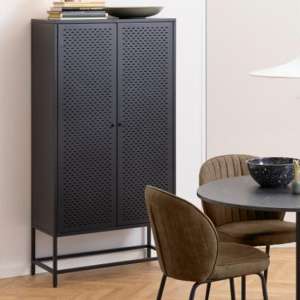 Newberry Metal Storage Cabinet With 2 Doors In Matt Black