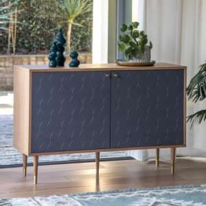 Newberry Wooden Storage Cabinet With 2 Doors In Grey And Oak